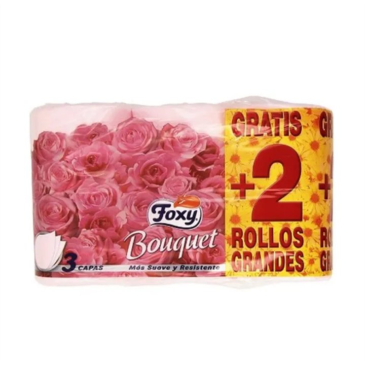 Foxy Bouquet Color Toilet Paper 3 Layers 4 + 2 Rolls - unisex - Teknashop Ltd