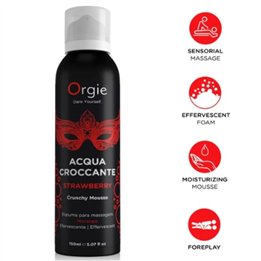 ORGIE - ACQUA CROCCANTE STRAWBERRY CRUNCHY MASSAGE MOUSSE 150 ML - D-246793 - Teknashop Ltd