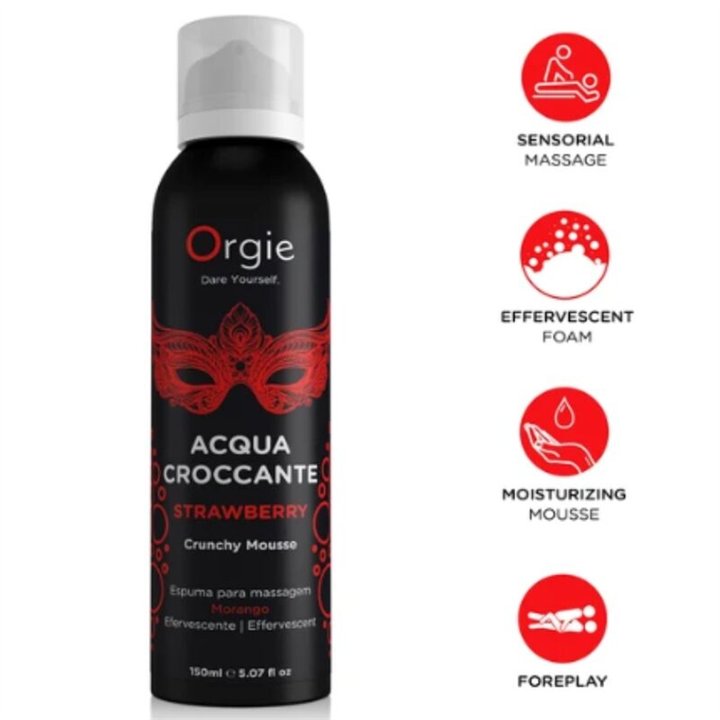 ORGIE - ACQUA CROCCANTE STRAWBERRY CRUNCHY MASSAGE MOUSSE 150 ML - D-246793 - Teknashop Ltd