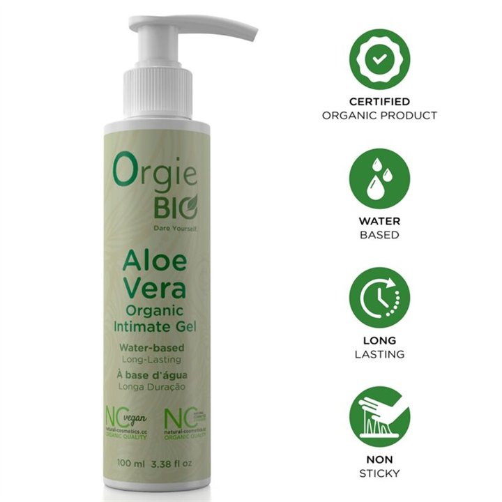 ORGIE - BIO ALOE VERA ORGANIC WATER-BASED INTIMATE GEL 100 ML - D-246833 - Teknashop Ltd
