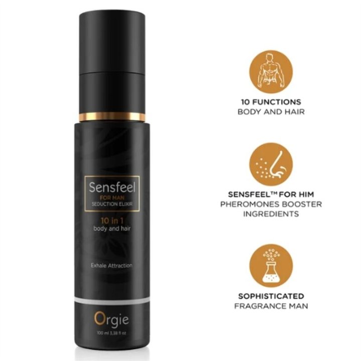 ORGIE - SENSFEEL FOR MAN SEDUCTION ELIXIR 10 IN 1 BODY AND HAIR 100 ML - D-246801 - Teknashop Ltd