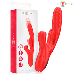 INTENSE - KAROL MULTIFUNCTION VIBRATOR THRUST & STIMULATION & STIMULATING WAVES RED - D-244481
