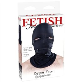 FETISH FANTASY SERIES - HOOD WITH ZIPPERS BLACK - D-236553