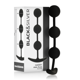BLACK&SILVER - HARRY ANAL ROSARY 3 SILICONE SPHERES 14 CM - D-234772