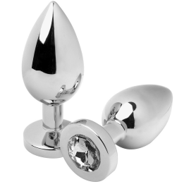 METAL HARD - ANAL PLUG DIAMOND TRANSPARENT MEDIUM 7.62CM - D-224961
