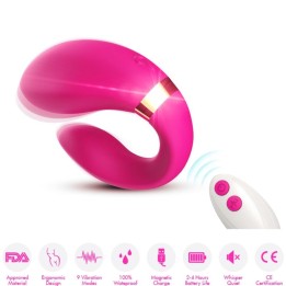 ARMONY - CRESCENT VIBRATOR FOR COUPLES REMOTE CONTROL FUCHSIA - D-237992