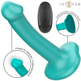 INTENSE - KATIE VIBRATOR WITH SUCTION CUP 10 VIBRATIONS BLUE REMOTE CONTROL - D-241984