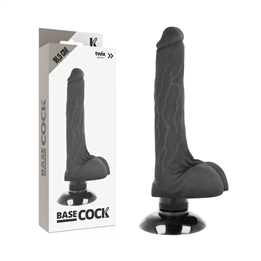 BASECOCK - REALISTIC VIBRATOR 2-1 BLACK 18.5 CM -O- 4 CM - D-223028