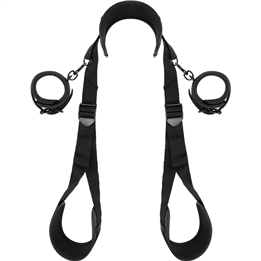 FETISH SUBMISSIVE - OPEN LEGS POSITION WITH NOPRENE LINING HANDCUFFS - D-218905