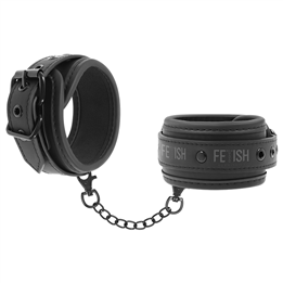 FETISH SUBMISSIVE - VEGAN LEATHER HANDCUFFS WITH NOPRENE LINING - D-218909