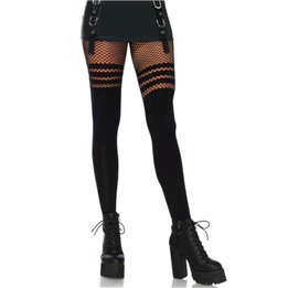 LEG AVENUE - PANTYHOUSE WIT FISNHET STRIPES - D-210546