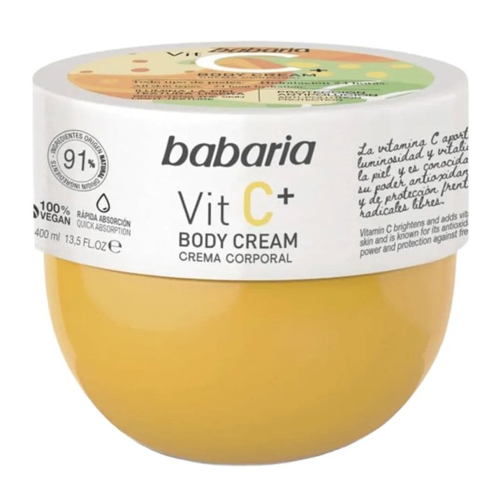 Babaria, Vitamin C, Hydrating & Nourishing, Body Cream, Daily, 400 ml - Teknashop Ltd