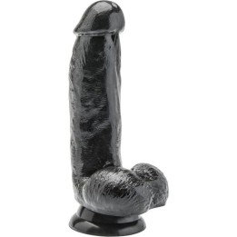 GET REAL - DILDO 12 CM WITH BALLS BLACK - D-234564