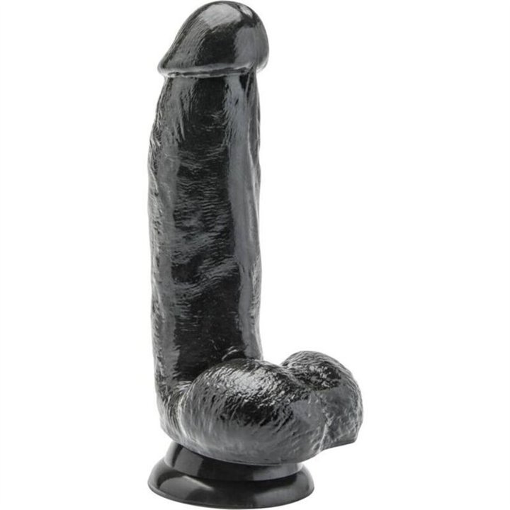GET REAL - DILDO 12 CM WITH BALLS BLACK - D-234564