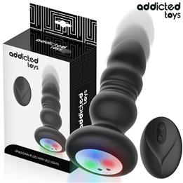 ADDICTED TOYS - THRUSTING VIBRATING ANAL PLUG, LED LIGHT REMOTE CONTROL - D-245120 - Teknashop Ltd