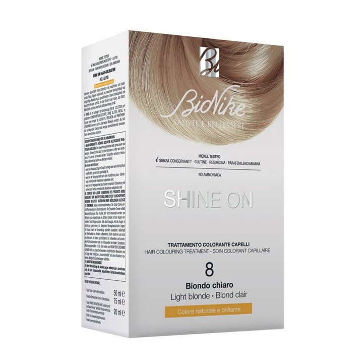 BioNike, Shine On, Permanent Hair Dye, 8 Light Blonde, 145 ml - Teknashop Ltd
