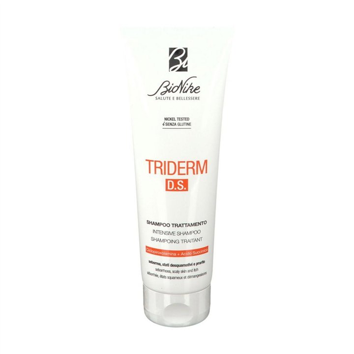 BioNike, Triderm D.S Intensive, Ciclopiroxolamine & Succinic Acid, Hair Treatment Shampoo, Normalising, For Seborrheic Dermatiti