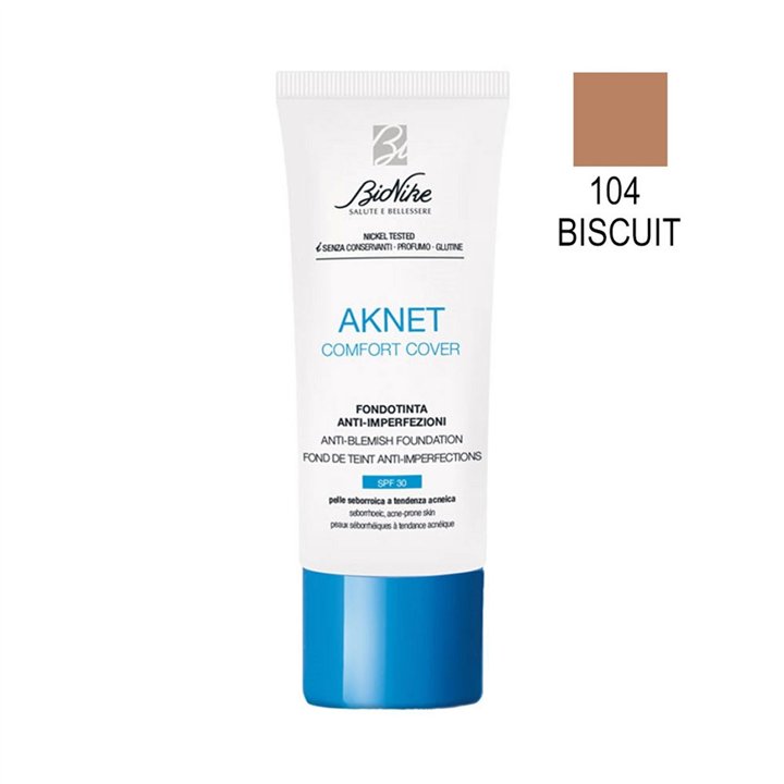 BioNike, Comfort Cover, Matte & Covering, Liquid Foundation, 104, Biscuit, SPF 30, 30 ml - Teknashop Ltd