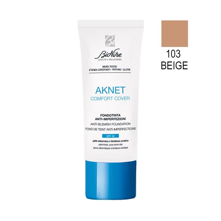 BioNike, Comfort Cover, Matte & Covering, Liquid Foundation, 103, Beige, SPF 30, 30 ml - Teknashop Ltd