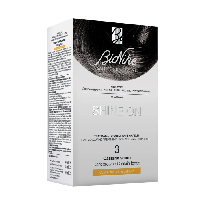 BioNike, Shine On, Permanent Hair Dye, 3 Dark Brown, 1 pcs