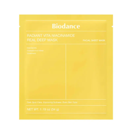 Biodance, Radiant Vita, Niacinamide, Anti-Dark Spots, Sheet Mask, For Face, 34 g