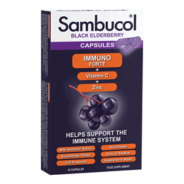 Sambucol, Immuno Forte+, Vitamin C + Zinc, Support The Immune System, Capsules, 30 capsules
