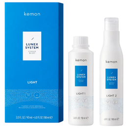 Lunex System Light Set Kemon: Cosmetic Lightening, Hair Cream Treatment, 90 ml + Cosmetic Developer, Hair Cream Treatment, 180 m
