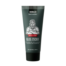 Biobaza, Black Energy, Shower Gel & Shampoo 2-In-1, Charcoal, 30 ml