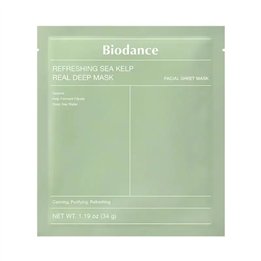 Biodance, Refreshing Sea Kelp, Purifying, Sheet Mask, For Face, 34 g