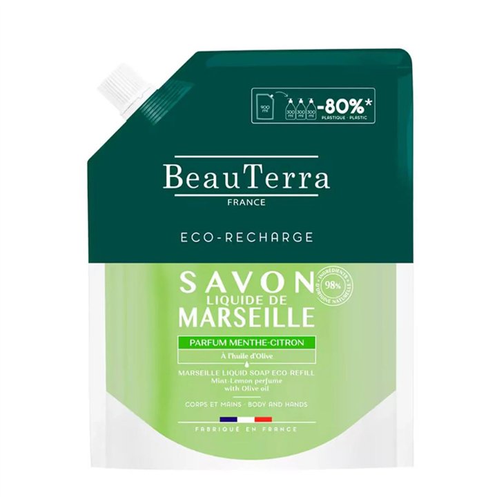 Beauterra Marseille Jabón Menta-Limón Recarga 900ml - unisex - Teknashop Ltd