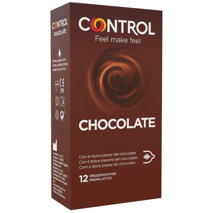 CONTROL - ADAPTA CHOCOLATE CONDOMS 12 UNITS - D-194284 - Teknashop Ltd