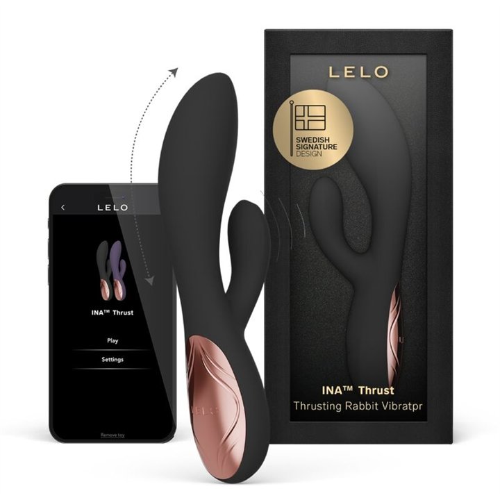 LELO - INA THRUST RABBIT THRUSTING VIBRATOR BLACK - D-246220 - Teknashop Ltd
