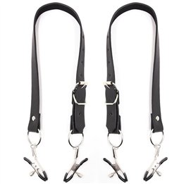 OHMAMA FETISH - CLITORIS CLAMPS WITH LEG STRAPS - D-230125 - Teknashop Ltd