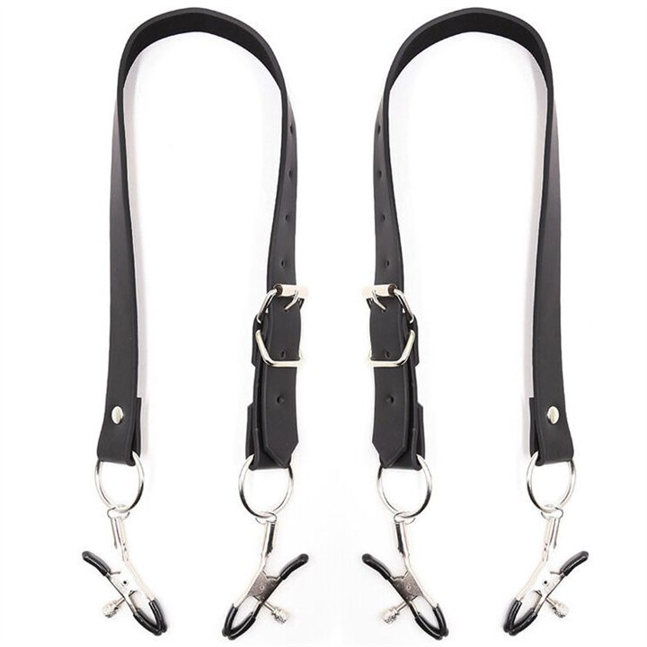 OHMAMA FETISH - CLITORIS CLAMPS WITH LEG STRAPS - D-230125 - Teknashop Ltd