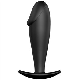 PRETTY LOVE - ANAL PLUG SILICONE PENIS FORM BLACK - D-211727 - Teknashop Ltd
