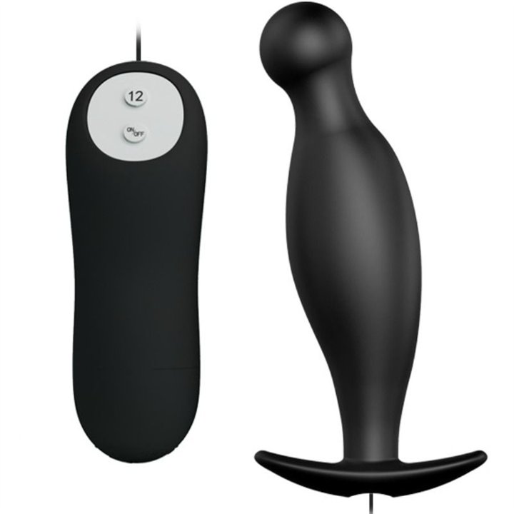 PRETTY LOVE - SILICONE ANAL PLUG 12 VIBRATION MODES BLACK - D-211749 - Teknashop Ltd