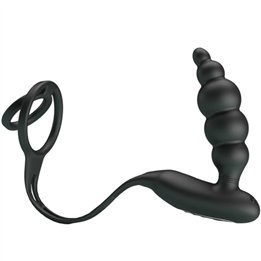 PRETTY LOVE - PENIS RINGS WITH VIBRATOR PLUG - D-219199 - Teknashop Ltd