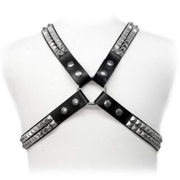 LEATHER BODY - PYRAMID STUD HARNESS - D-205476 - Teknashop Ltd