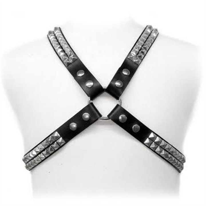 LEATHER BODY - PYRAMID STUD HARNESS - D-205476 - Teknashop Ltd