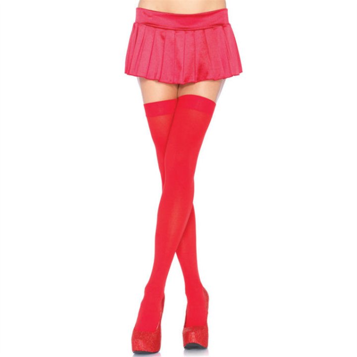 LEG AVENUE - NYLON THIGH HIGHS RED - D-210564 - Teknashop Ltd
