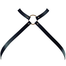 BIJOUX INDISCRETS - CROSSED CHEST HARNESS BLACK - D-213768 - Teknashop Ltd