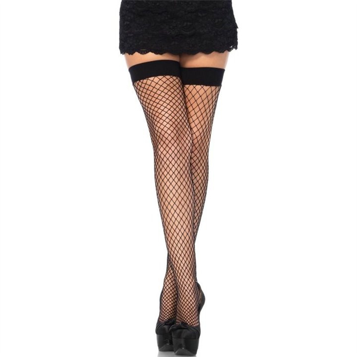 LEG AVENUE - FISHNET THIGH HIGHS BLACK ONE SIZE - D-215316 - Teknashop Ltd
