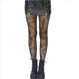 LEG AVENUE - STOCKINGS NET SNAKES BLACK - D-237712 - Teknashop Ltd