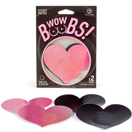 SECRET PLAY - WOW BOOBS! HEART NIPPLE COVERS - D-239373 - Teknashop Ltd