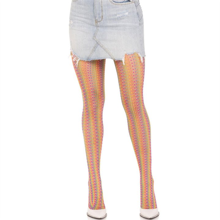 LEG AVENUE - MULTICOLOR CROCHET STOCKINGS - D-240004 - Teknashop Ltd