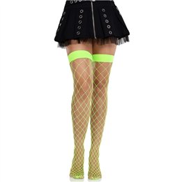 LEG AVENUE - WIDE FISHNET TIGHTS NEON GREEN - D-243096 - Teknashop Ltd