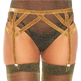 LEG AVENUE - LUREX ELASTIC GARTER BELT ONE SIZE - D-218675 - Teknashop Ltd