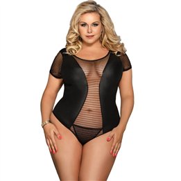 SUBBLIME - QUEEN PLUS FETISH SHORT SLEEVE TEDDY - D-220759 - Teknashop Ltd