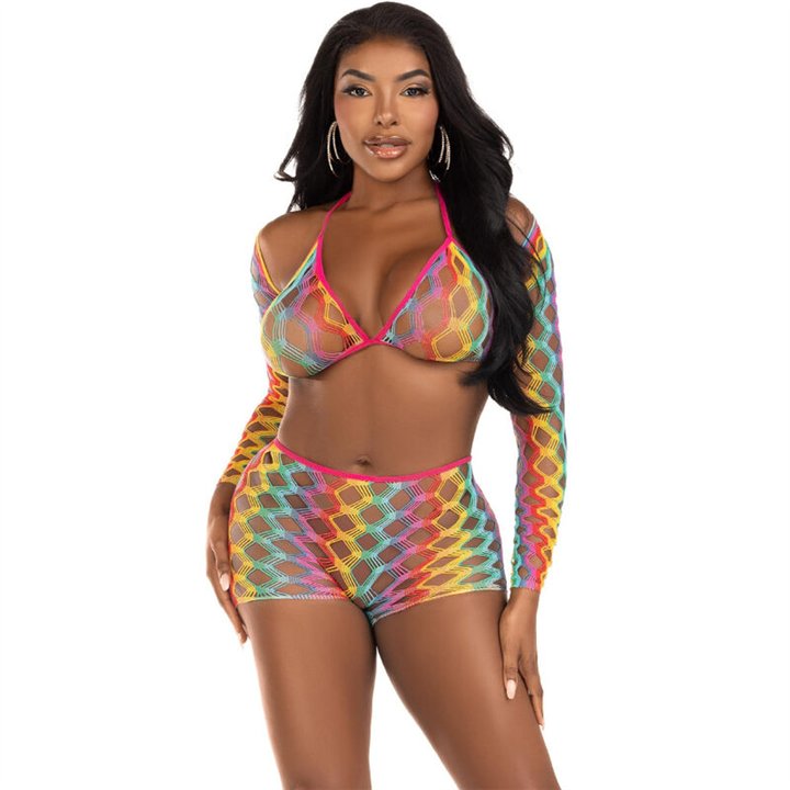 LEG AVENUE - THREE PIECE SET MULTICOLOR - D-239427 - Teknashop Ltd