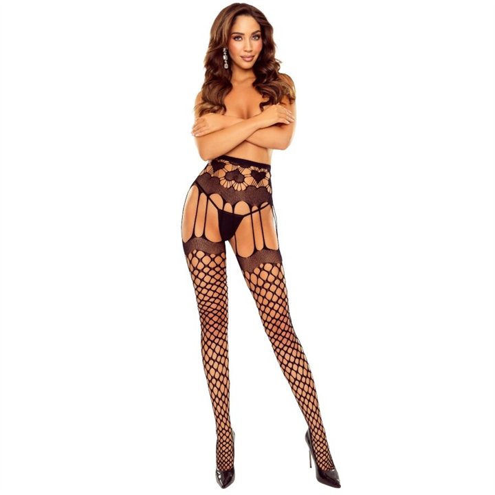 PASSION - S031 BLACK FISHNET TIGHTS ONE SIZE - D-245629 - Teknashop Ltd